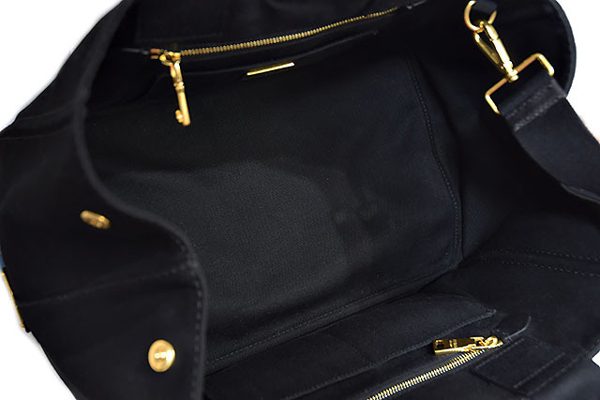 プラダ カナパ ハンドバッグ PRADA BN2642 キャンバス ブラック 黒 レディース ゴールド金具 カジュアル Canapa Hand Bag Black