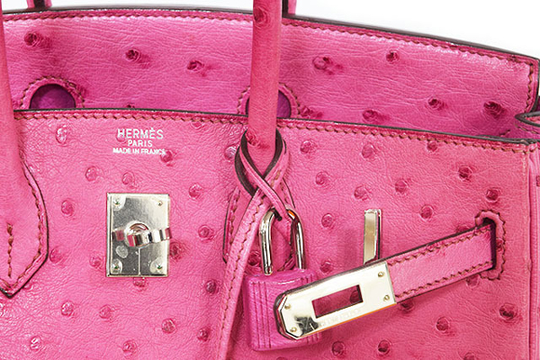 キングラム[25] オーストリッチ ハンドバッグ 赤系 美品 ＠H980 エルメス ケリー25 オーストリッチ フューシャピンク シルバー金具 Z