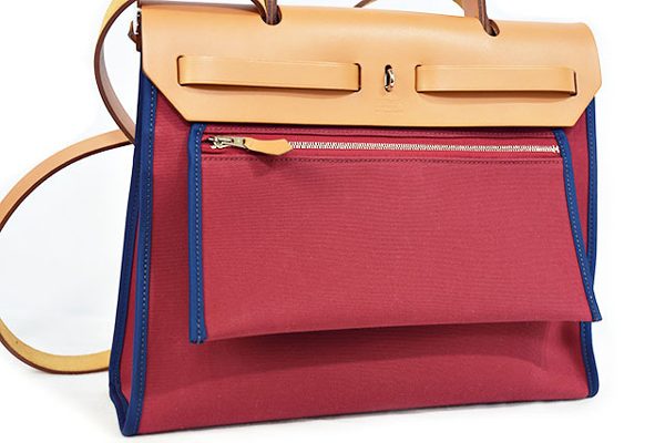 エルメス エールジップバッグPM 31 トワル✕レザー