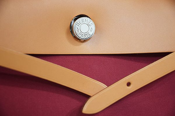 エルメス エールジップバッグPM 31 トワル✕レザー