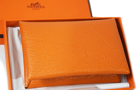 HERMES エルメス カードケース - オレンジ