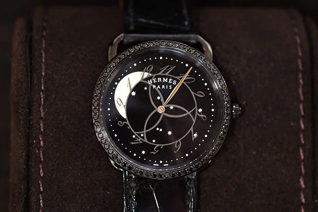 エルメス クロコダイル Arceau アルソー 腕時計 黒（新品・未使用品）