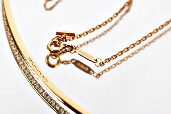 売切】ティファニー TIFFANY＆CO ネックレス Tエクストララージ スマイル ペンダント 18K ローズゴールド ラウンド ブリリアント カット  ダイヤモンド 0.90ct 新品同様 | エルメス買取販売専門店SBBT