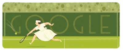 今日のgoogleのロゴ テニス選手スザンヌ ランランの誕生日
